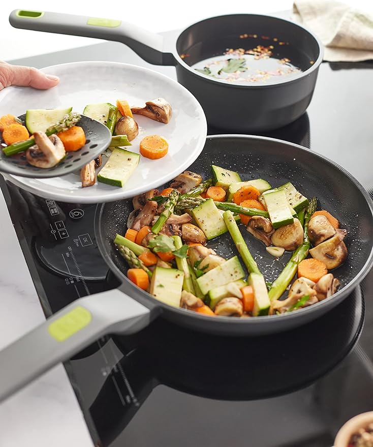 BRA COOKWARE Life Ceramic Nonstick Frying Pan | 11 Inch Recycled Cast Aluminum Skillet | Ceramic Non-Stick Fry Pan | PFOA Free Searing Skillet | All Cooktops (incl. Induction) | Soft-Touch Handle