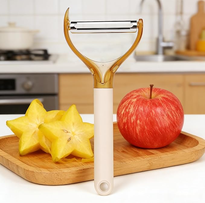 2026Upgraded New Rotating Peeler and Corer 2 in1 Kitchen Peeler 304 Sharp Stainless Steel Blade Y-Shaped Peeler Easy to Clean Suitable for Peeling Vegetables, Fruit, Potatoes, Carrots & Apples