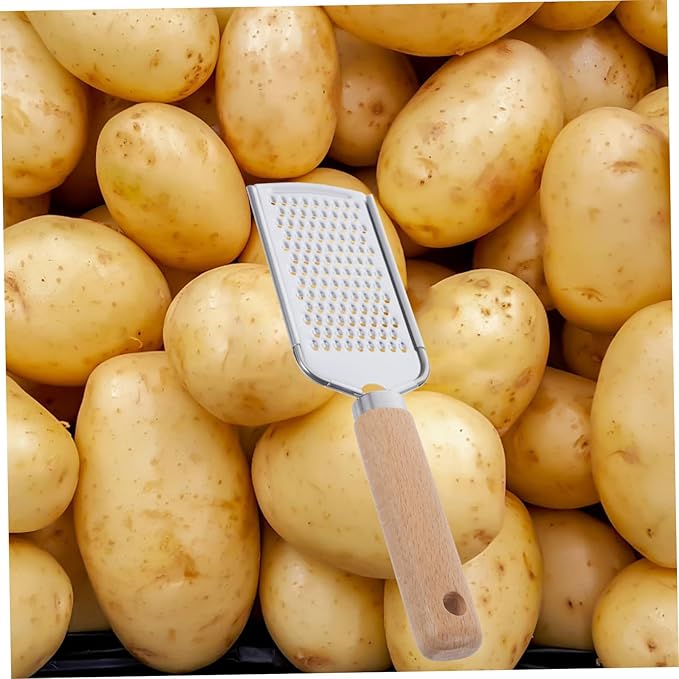 1Pc Stainless Steel Plane Grater Zester with Non Slip Wood Handle Kitchen Gadget for Fruits and Vegetables Easy to Clean for Home Restaurant and Hotel Use