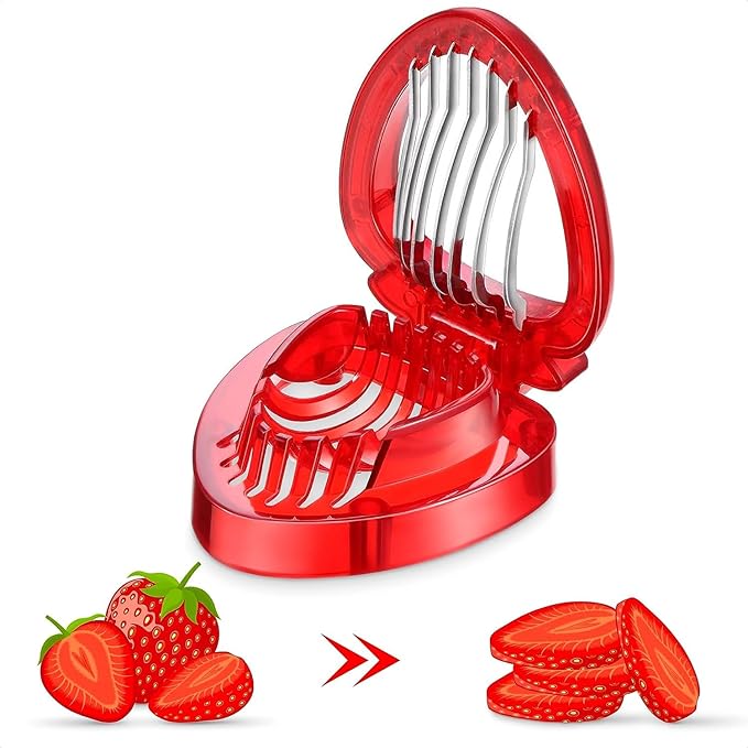 Strawberry slicer kitchen gadget - Egg slicer cutter - easy fruit cutter for tomato cherry egg strawberry - cherry tomato slicer - strawberry huller -blueberry cutter -berry slicer - strawberry dicer