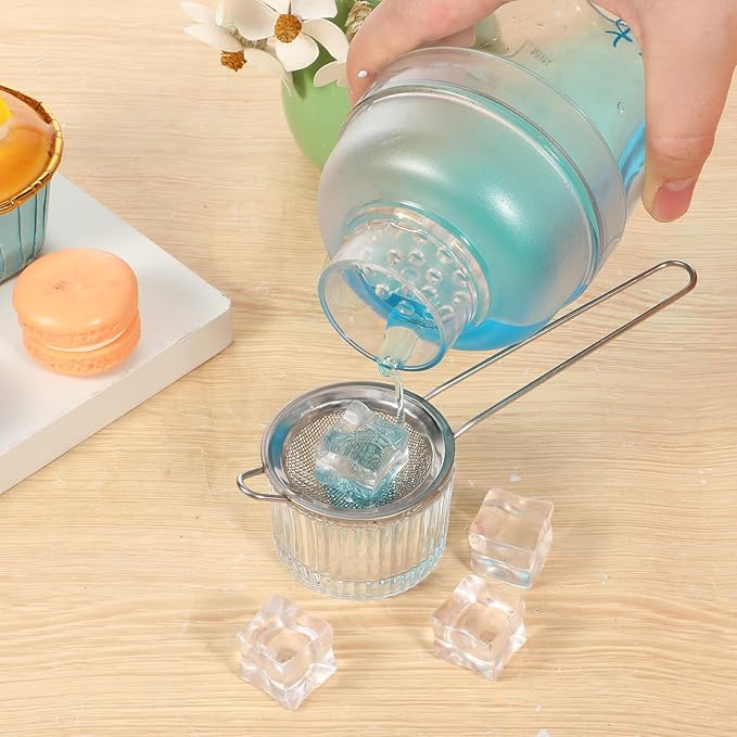 4 Pcs Stainless Steel Fine Mesh Strainer 4 Sizes Small Sieves with Handles Versatile Kitchen Strainer for Steeping Loose Leaf Tea Straining Cocktail Juice and Sifting Flour Sugar