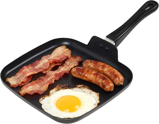 Griddle Pan for Stove Top, Comales Para Tortillas, 10 Inch Nonstick Grill Pan for Cooking Eggs, Omelettes, and More, Induction Compatible, PFOA Free