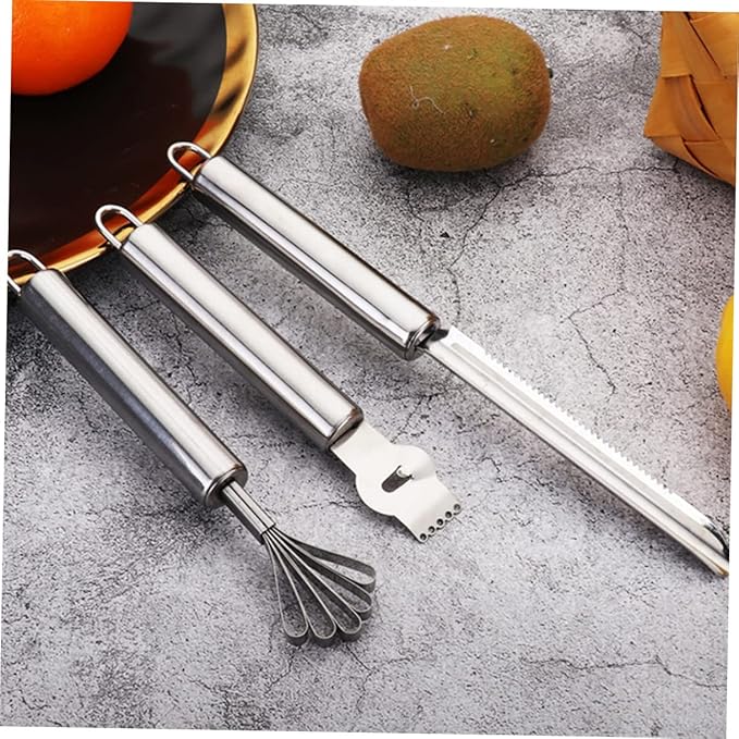 Unomor 3pcs Stainless Steel Lemon Zester Fruit Grater Multifunctional Kitchen Gadget for Cheese Lemons Citrus Peeling for Bars Home Restaurants