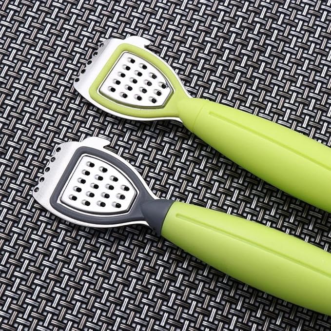 2 Pack Lemon Citrus Orange Zester and Grater Tool, 3 in 1 Citrus Squeezer, Cheese Grater & Vegetable Grater for Lime, Garlic, Ginger, Fruits