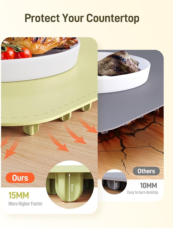 Warming Mat for Food, Electric Food Warming Mat with 8 Temp Level and 4H Timer, Silicone Chafing Dishes(24"x16"), Rollable & Portable Warming Trays for Buffets Party (Green)