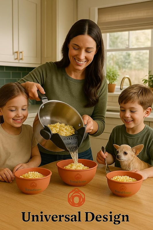 Food Strainer, Smart Pots, Clip-On Silicone Colander, Heat-Resistant by TerraHome (Gray)
