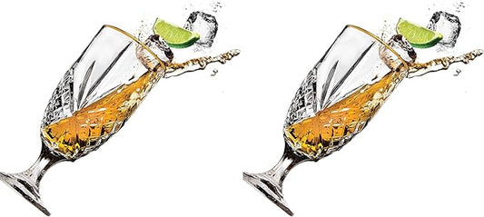 Godinger Iced Beverage Glasses, Gold Banded - Dublin Crystal, Set of 4 (Pack of 2)