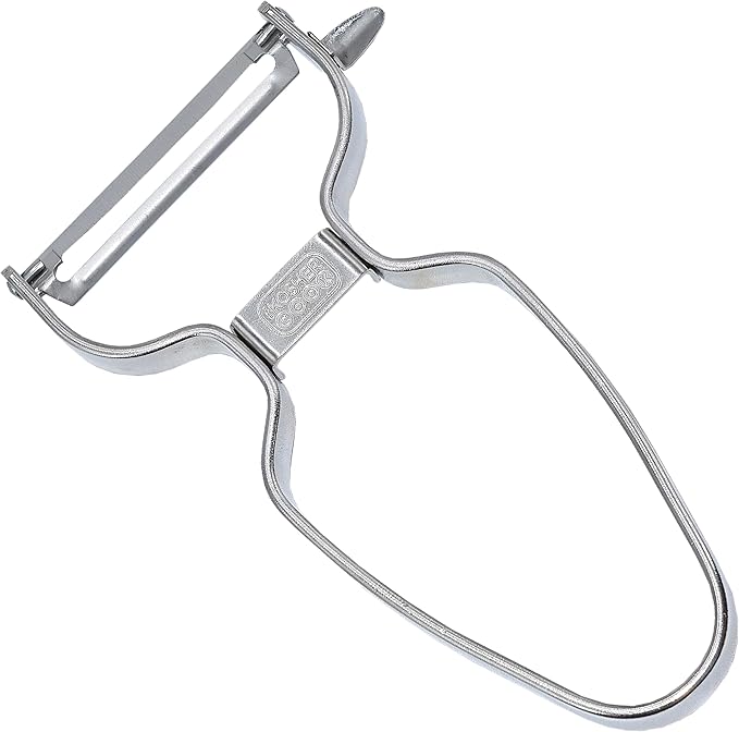 Y Vegetable Peeler - Heavy Duty, Ultra Sharp Carbon Steel Swiss Blade, Ergonomic Stainless Steel Handle - Color Coded Kitchen Tools by The Kosher Cook