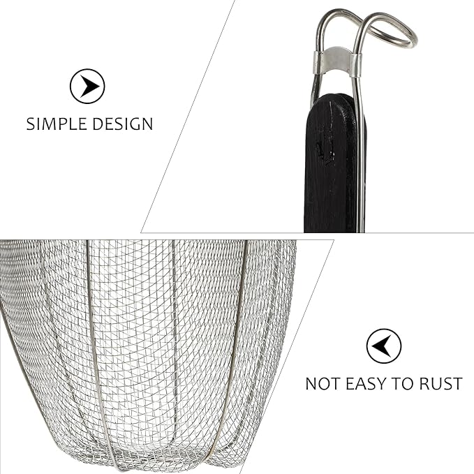 VILLCASE Noodle Cooking Basket 14 Inch Diameter Pasta Strainer with Handle for Boiling Noodles Dumplings Vegetables Kitchen Sifter