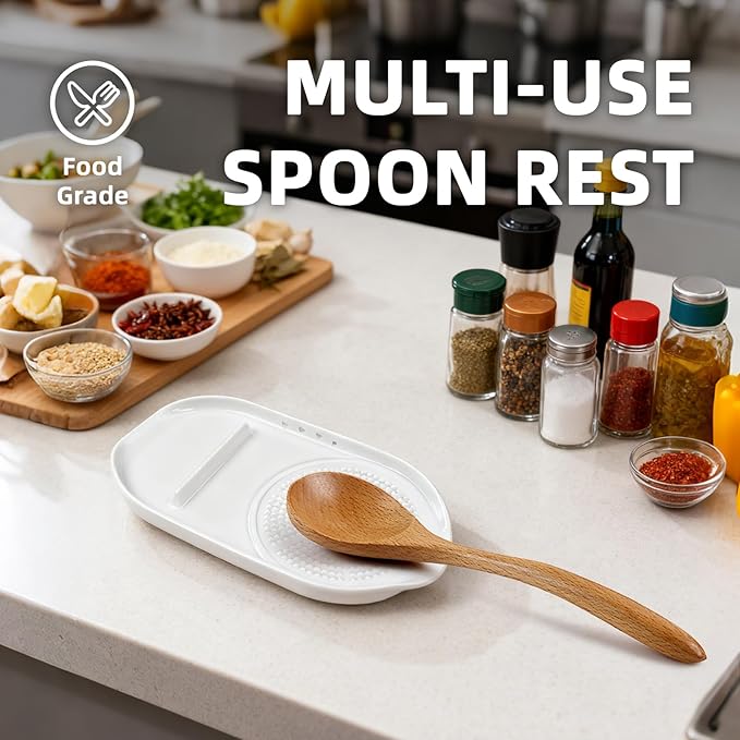 Luvan Garlic Grater Plate, 4 in 1 Ceramic Egg Cracker, Spoon Rest, Herb Stripper Bowl for Kitchen, Porcelain Garlic Ginger Grater with Brush & Silicone Pad for Grinding Wasabi, Ginger, Garlic, Cheese