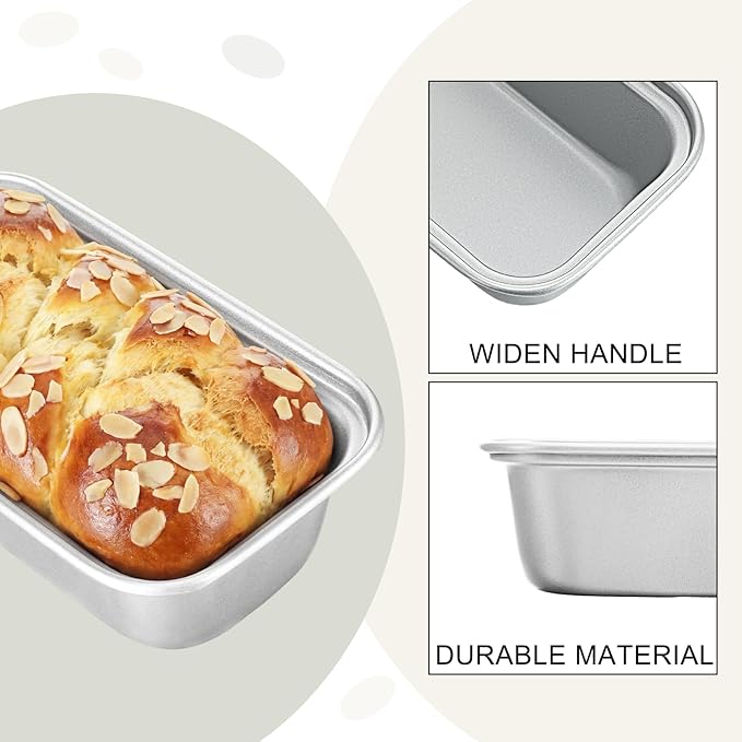 Uiifan 12 Pcs Mini Loaf Pan for Baking Bread Non Stick Small Banana Bread Tins Mini Loaf Pans for Nonstick Tiny Meatloaf Pan Carbon Steel for Oven and Baking (6 * 3.3 * 2inch,Silver)