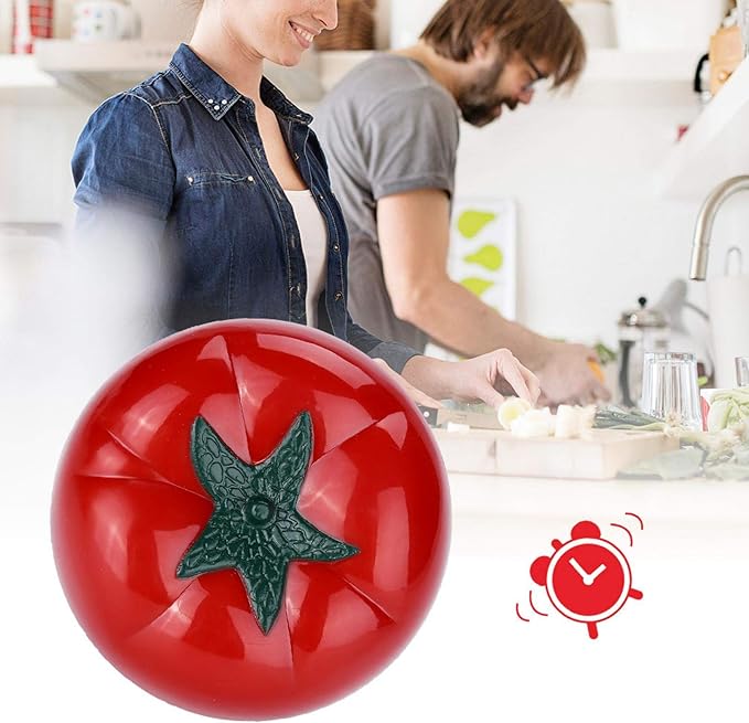 Tomato Shaped Mechanical 60 Minutes Countdown Timer Kitchen Cooking & Baking Helper Count Up Down Magnetic Timer Clock with Alarm Fast Setting(7.2x5.5cm)