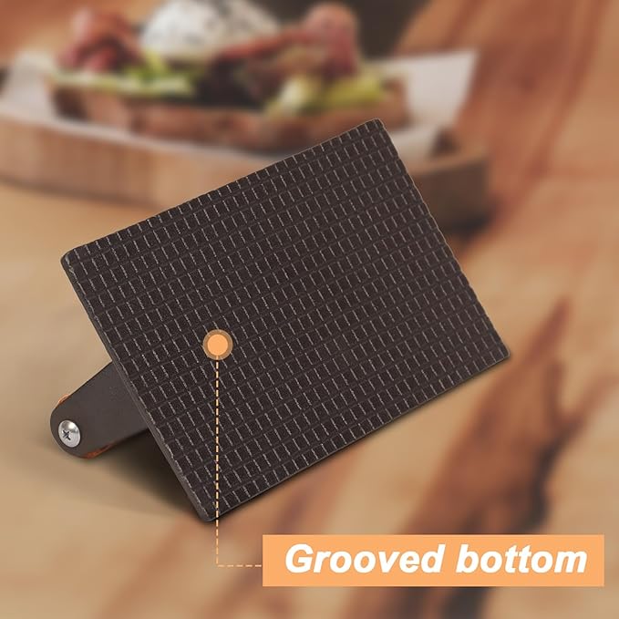 2.2 lb Heavy Duty Cast Iron Grill Press, 7.8X3.9 inch Rectangle Bottom Granular Burger Press with Wood Handle for Blackstone, Chef, Camp, Panini, Vegetable, Bacon, Sandwich, BBQ, 2 Pack
