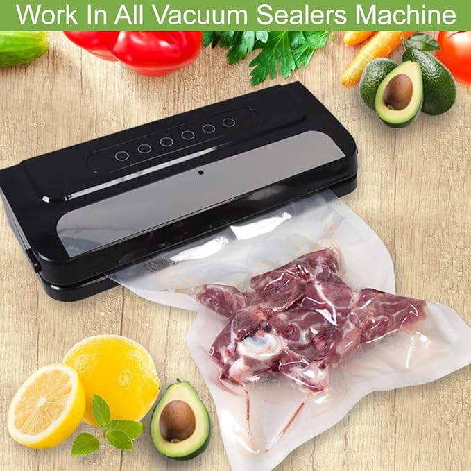 200 Gallon11X16 Vacuum Food Sealer Bags with BPA Free and Heavy Duty,Commercial Grade Vacuum Sealer Freezer Bags Compatible with Any Type Vacuum Sealer Machine