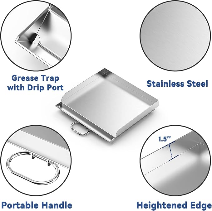 Skyflame 14" x16" Universal Fry Griddle, For Most 14" Cook System Single/Double Burner Stove, Flat Top Griddle for Camping, Tailgating, Compatible with Camp Chef EX60LW, EX60P, EX60PP, EX60P, EX60B