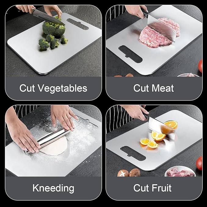 Titanium Cutting Boards, Cutting Boards for Kitchen, Double-Sided Food-Grade, No toxic, New Upgrade, Hygiene Durable Dishwasher Safe Chopping Board for Meats, Fruits, Vegetables (12x9in)
