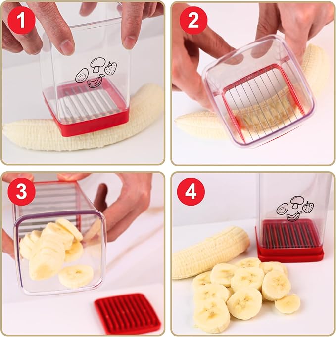 2Pcs Strawberry Slicer,Cup Slicer Fruit with Stainless Steel Egg Slicer kitchen Gadget Fruit & Vegetable Mini Chopper Cup for Salad Quickly Making