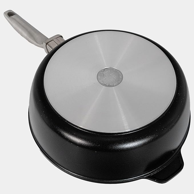Swiss Diamond Nonstick Hybrid Ceramic and Diamond-Infused Deep Saute Pan With Glass Lid, Dou Ceramic, Dishwasher & Oven Safe Up To 500 °F (3.2 Quart)