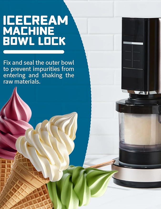 NC299AMZ Outer Bowl Locking Lid for Ice Cream Maker Fit for NC301/NC300/ NC201/ NC101 Series (NO Paddle), Reusable