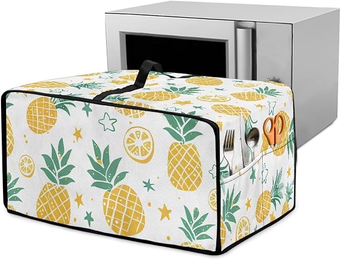 Doojoayie Pineapple Appliance Covers 4 Slice Toaster Cover Universal Fit Kitchen Appliance Dust Protector Compatible with Toaster Oven/Bread Machine/Air Fryer