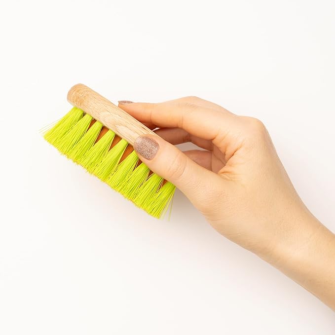 KONEX Veggie Brush - Fruit & Vegetable Produce Brush, Potato Scrubber | Food Beechwood Handle | Mushroom, Potato Scrubber Brush, Carrot or Corn Cleaner (Pack of 2)
