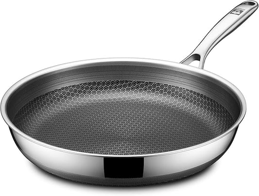 KOBACH 12in Nonstick Frying Pan - Stainless Steel Skillet, Dishwasher & Oven Safe, Compatible with Induction & Gas Stoves, Non-Toxic & Easy to Clean