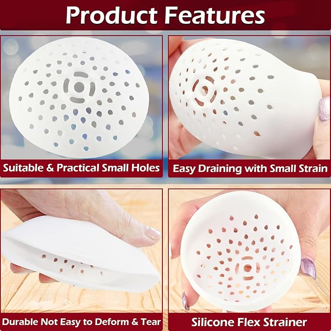 Home-X Silicone Can Colander Strainer - Flexible Can Colander for Large Range of Can Sizes - Can Drainer for Canned Fruit, Beans and Veggies - Small Can Strainer for Canned Goods - White