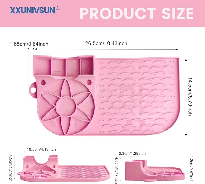 Bottle Drying Rack, Draining Mat for Stanley Tumblers20-40oz, Mugs, Wine Glasses, Compact Portable Cup Dryer Stand for Countertops, Office, RVs & Travel(Peony Pink)