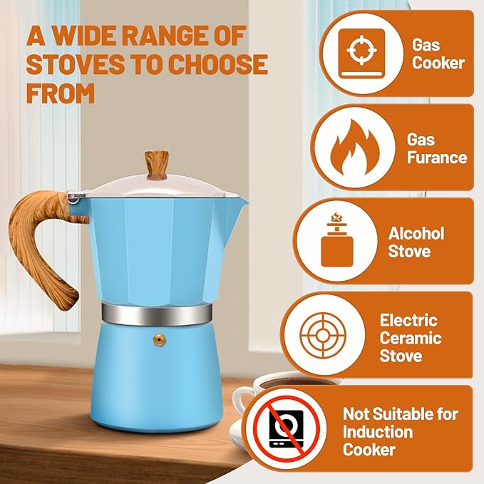 DITOSH 12 Cup Aluminum Espresso Stovetop Moka Pot Express Coffee Maker Percolator Italian Classic Mocha Coffee Machine for Italian and Cuban Cafe Brewing for Home & Camping 600ml 20oz