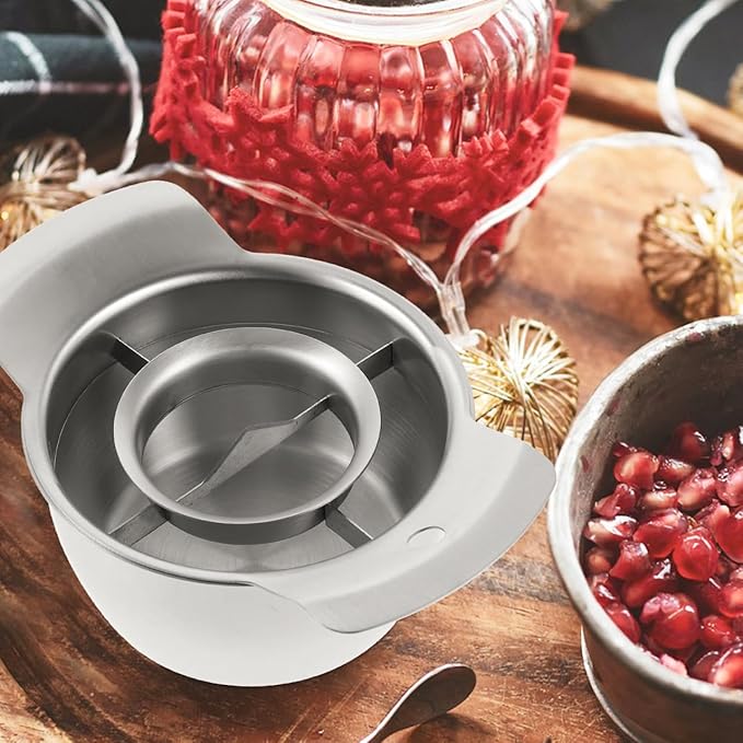 PRETYZOOM Pomegranate Peeling Tool with Container Bowl and Wooden Hammer, Stainless Steel Pomegranate Deseeder, Kitchen Arils Removal Tool