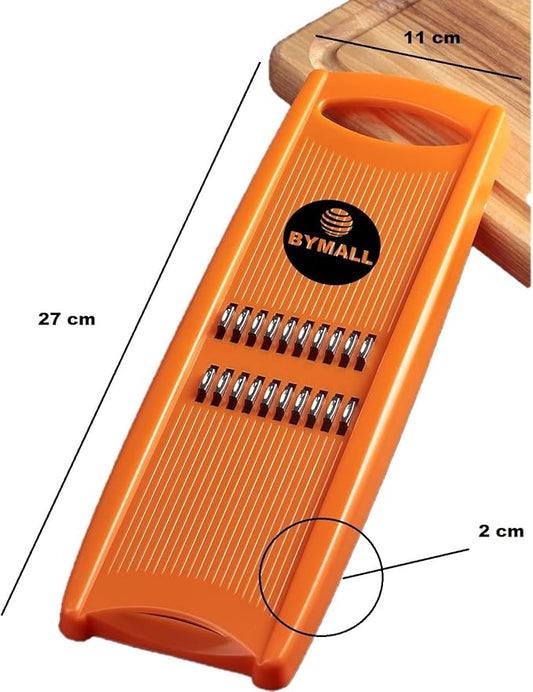 Korean Carrot Grater Julienne Slicer, Vegetable Shredder for Carrots, Cabbage & Cucumber, Stainless Steel Blades, Dishwasher Safe, Compact Handheld Mandoline (Orange)