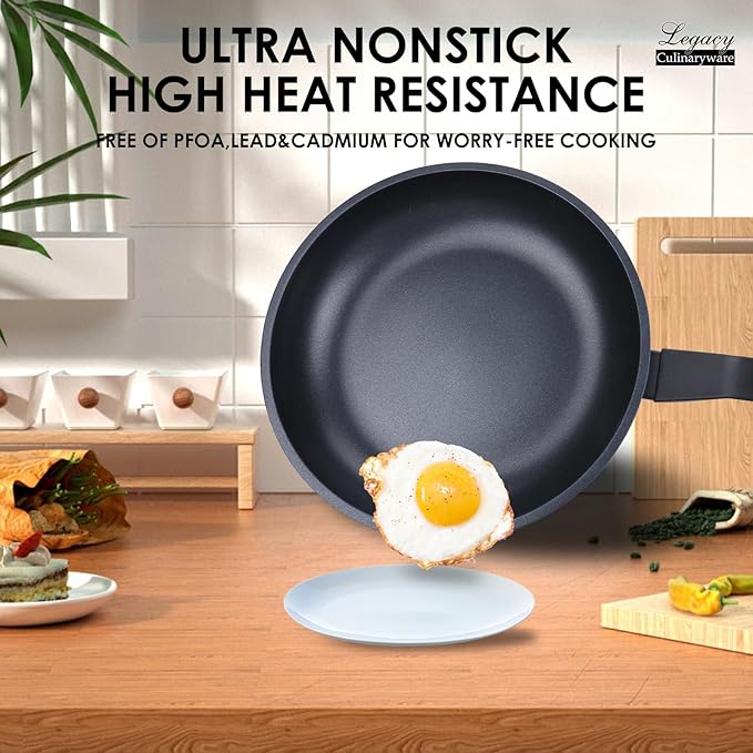 Legacy Culinaryware Nonstick Frying Pan Skillet,10 Inch Frying Pan Skillet,Egg pans,Omelette Pan,PFOA Free,Kitchen Pots Induction Pot