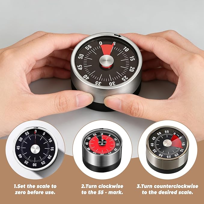 Visual Kitchen Timer,60 Minute Mechanical Egg Timers for Cooking,Classroom,Home,Study