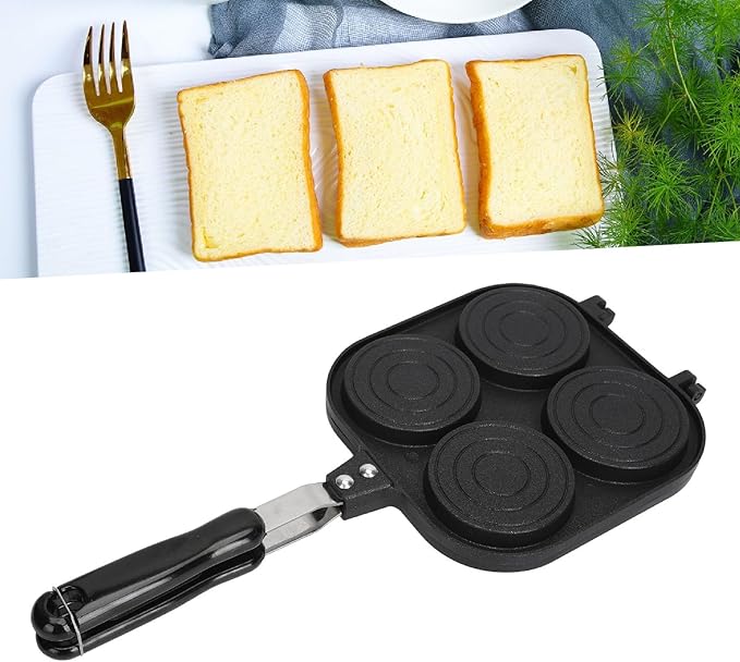 POCREATION Double Sided Pancake Pan Aluminum Alloy Non Stick Coating, Egg Frying Pan Nonstick Multifunctional Pan, Double Sided Egg Pan For Waffle Pie Bread Egg, Portable design, High Thermal