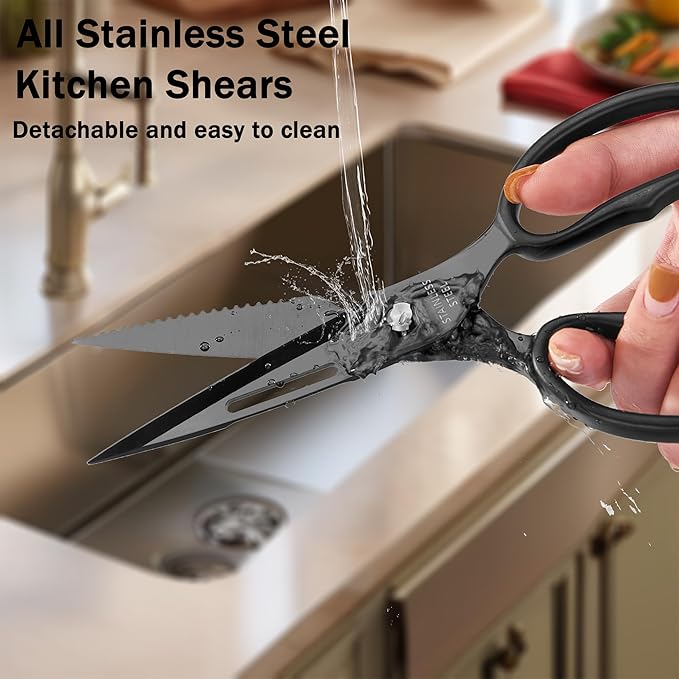 Heavy Duty Poultry Shears That Come Apart, All Purpose Kitchen Shears for Food,3Cr14 Fully Forged Stainless Steel Sharp Blades for Chicken,Meat,Seafood,Herbs Kitchen Scissors