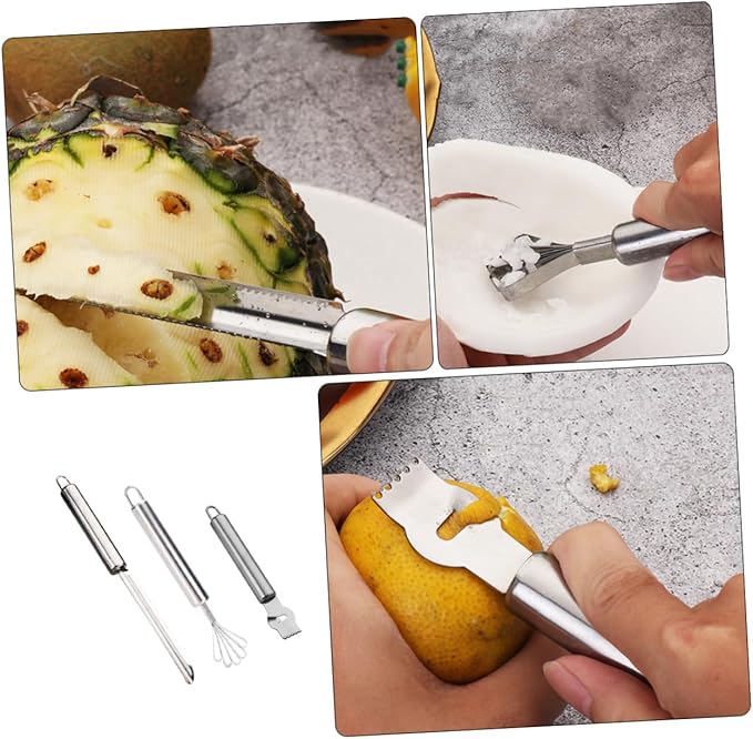 Ciieeo 3pcs Multi-function Stainless Steel Lemon Peeler Zester Grater for Cocktails and Kitchen