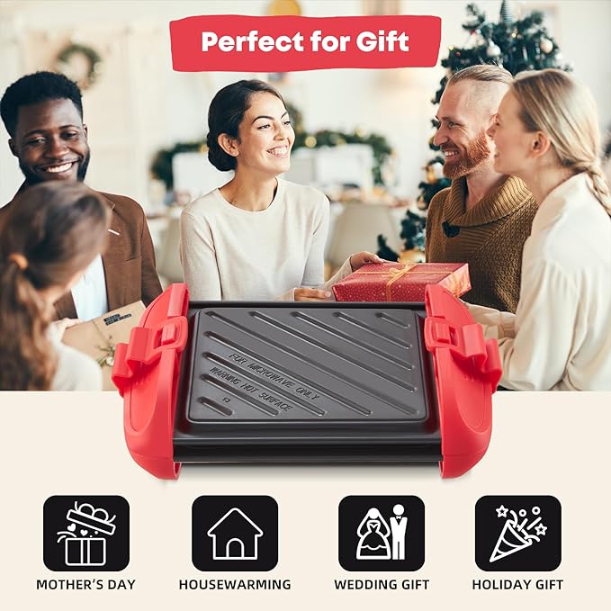 Microwave Sandwich Maker, Microwave Toastie Maker, Snack Maker & Panini Press, Microwavable Metal, Removable Non-Stick Plates Silicone Microwavable Cookware, Dishwasher Safe, Red