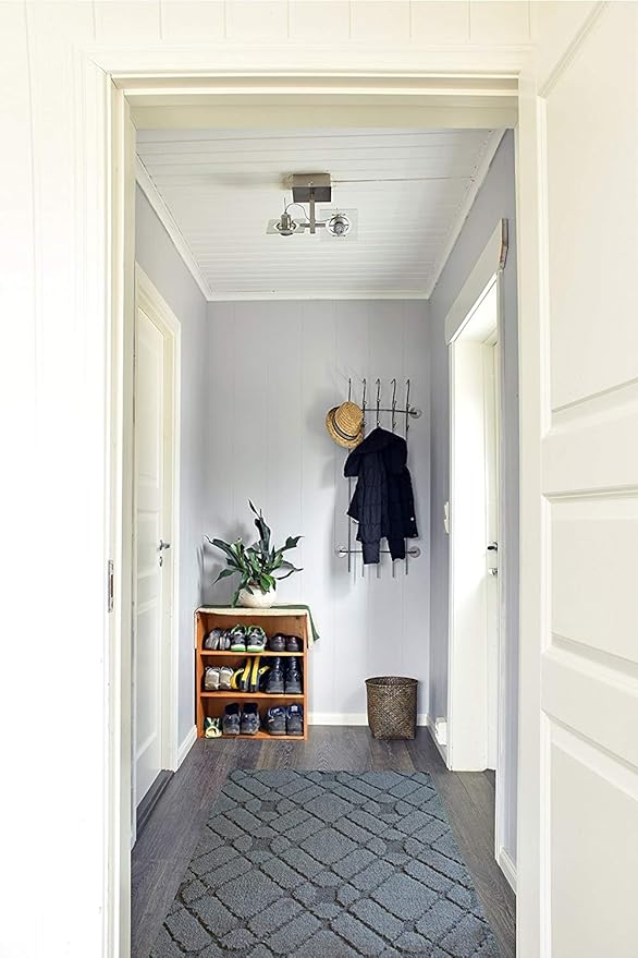 Custom Size Hallway Runner Rug Trellis Grey Color 31 inch Wide Select Your Length Non-Slip (Skid Resistance) Rubber Backing 13 feet x 31 inch (Color Options Available)