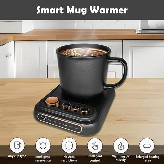 VividLife Smart Coffee Cup Warmer and Mug Set. Suitable for Office Desk. Five Modes for Precise Temperature Control. Intuitive keypad,Intelligent Reservation Warmer Black (Set)