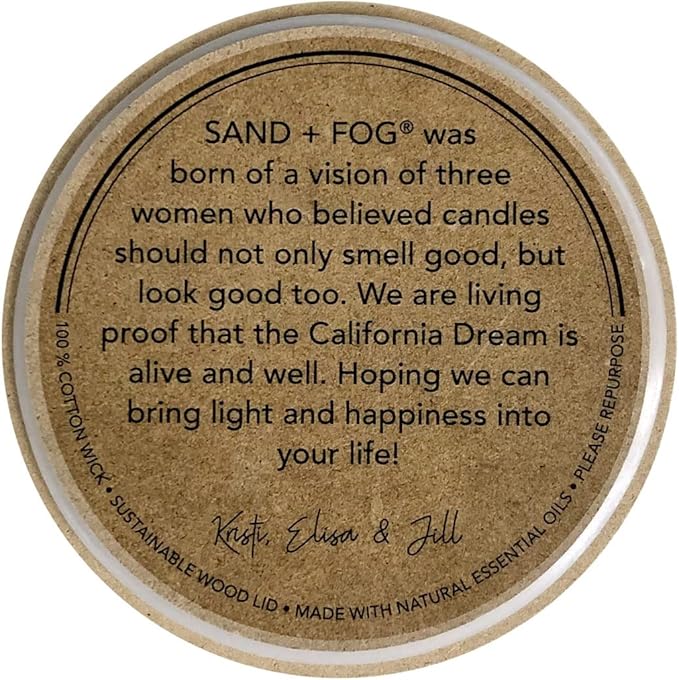 Sand + Fog Scented Candle - Chai – Additional Scents and Sizes – 100% Cotton Lead-Free Wick - Luxury Air Freshening Jar Candles - Perfect Home Decor – 12oz