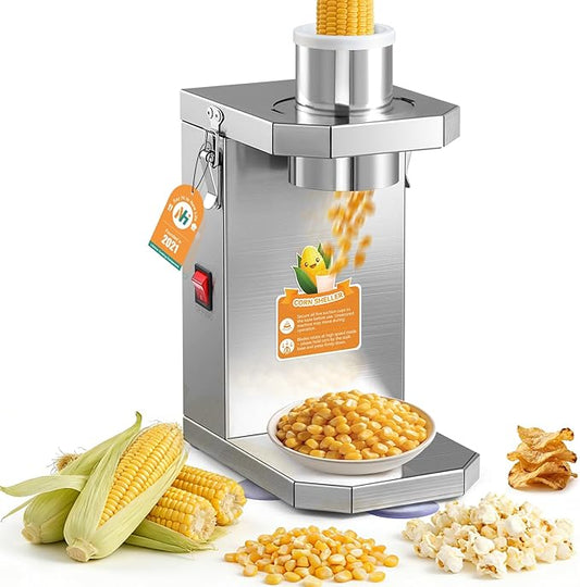 Newhai Electric Corn Sheller Commercial Corn Thresher Machine Stainless Steel Corn Peeler Corn Cob Stripper Tool for Home & Commercial Farm Use