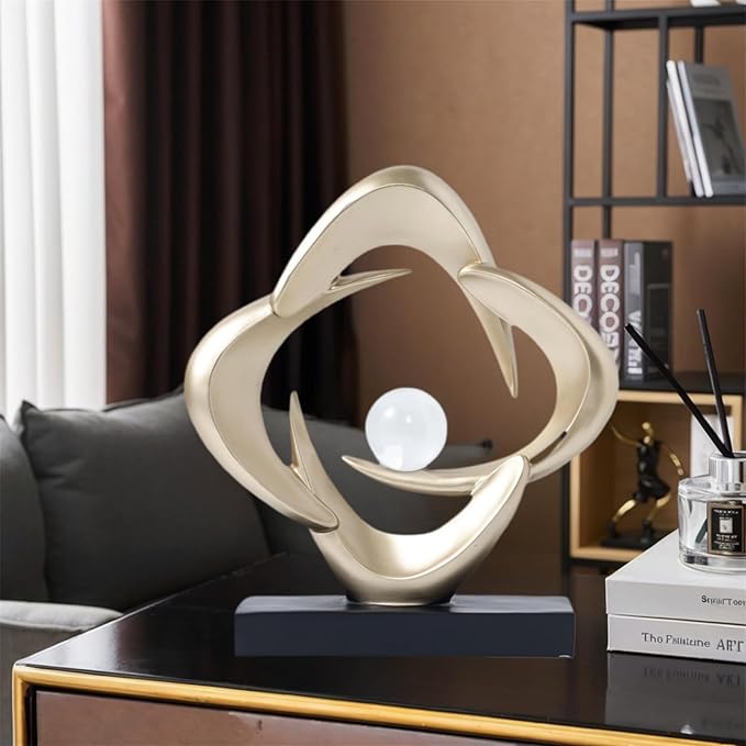Abstract Sculpture Art Home Decor Accents Modern Decorative Objects for Living Room Shelf Coffee Table TV Stand Cabinet Office Decor Accents (Gold)