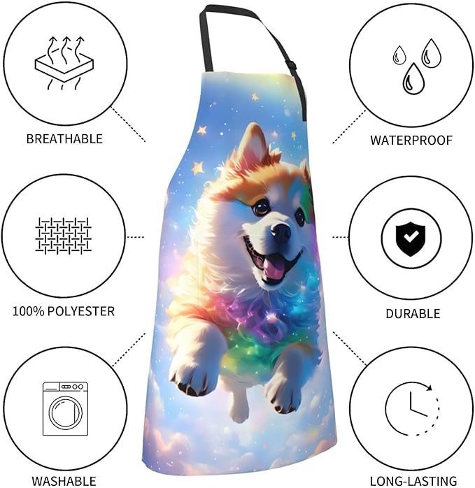 Apron with Pockets Aprons for Women Men Kitchen Chef Apron for Cooking Gardening Server Waitress Painting
