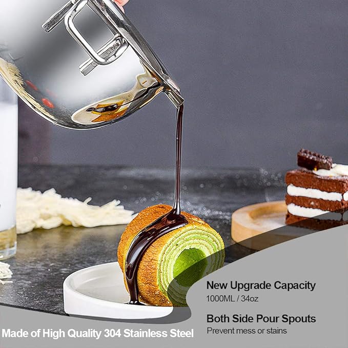1000ML Upgrade Double Boiler Stainless Steel Melting Pot For Chocolate, Candle and Candy Making (34oz)