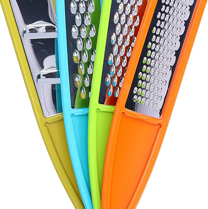 Vegetable Zester Cheese Grater Potato Shredder Stainless Steel Kitchen Tool with Silicone Storage Ring for Efficient Food Preparation Durable Rust Proof Easy to Clean Compact