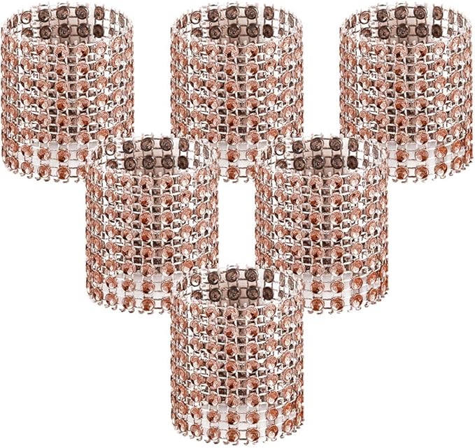 Accmor 50pcs Napkin Rings, Champagne Napkin Rings Buckles for Table Decorations, Wedding, Dinner, Party, DIY Decoration