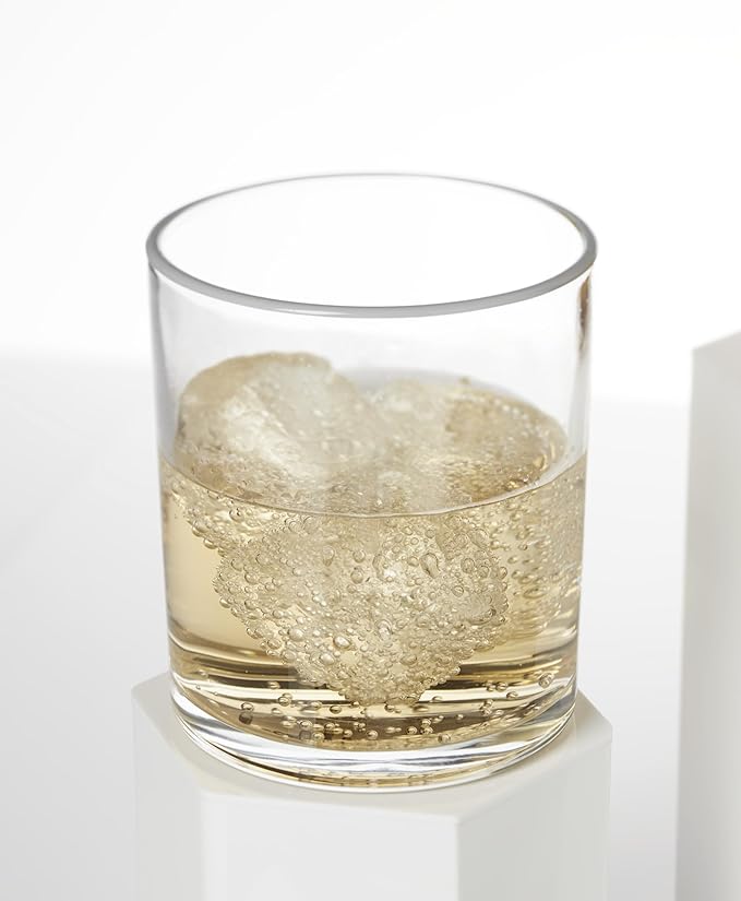 Onedia Glassware, 24 Sever Pumice Medium Tumbler, Set of 6, 13.5-Ounce Capacity, Made From Glass, Dishwasher Safe Tumbler, Drinking Glasses Set, Home and Kitchen, Clear Glasses (Pumice, 6 Piece)