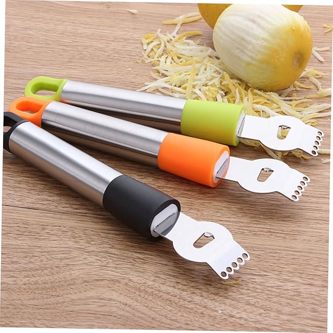 Stainless Steel Lemon Zester Peeler Grater with Razor Teeth for Easy Citrus Chocolate Cheese Slicing Comfortable Grip Random Color Must Have Kitchen Essential Random Color