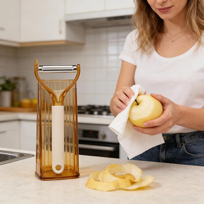 2026Upgraded New Rotating Peeler and Corer 2 in1 Kitchen Peeler 304 Sharp Stainless Steel Blade Y-Shaped Peeler Easy to Clean Suitable for Peeling Vegetables, Fruit, Potatoes, Carrots & Apples