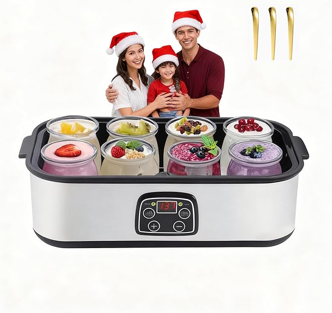 Yogurt Maker Machine - Multi-Function Home Appliance for Making Creamy Yogurt, Smoothies, Jam, Pudding & Ice Cream - Large Capacity DIY Dessert Maker with Easy Clean Design